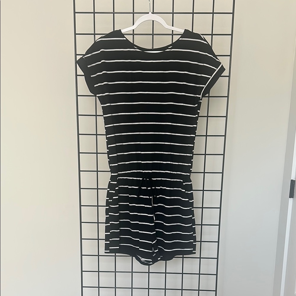 Black and White Striped Romper - Picture 1 of 6